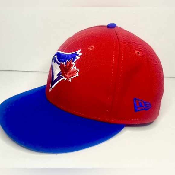 Toronto Blue Jays New Era Red Fitted Baseball Hat- Size 7 - Picture 2 of 6